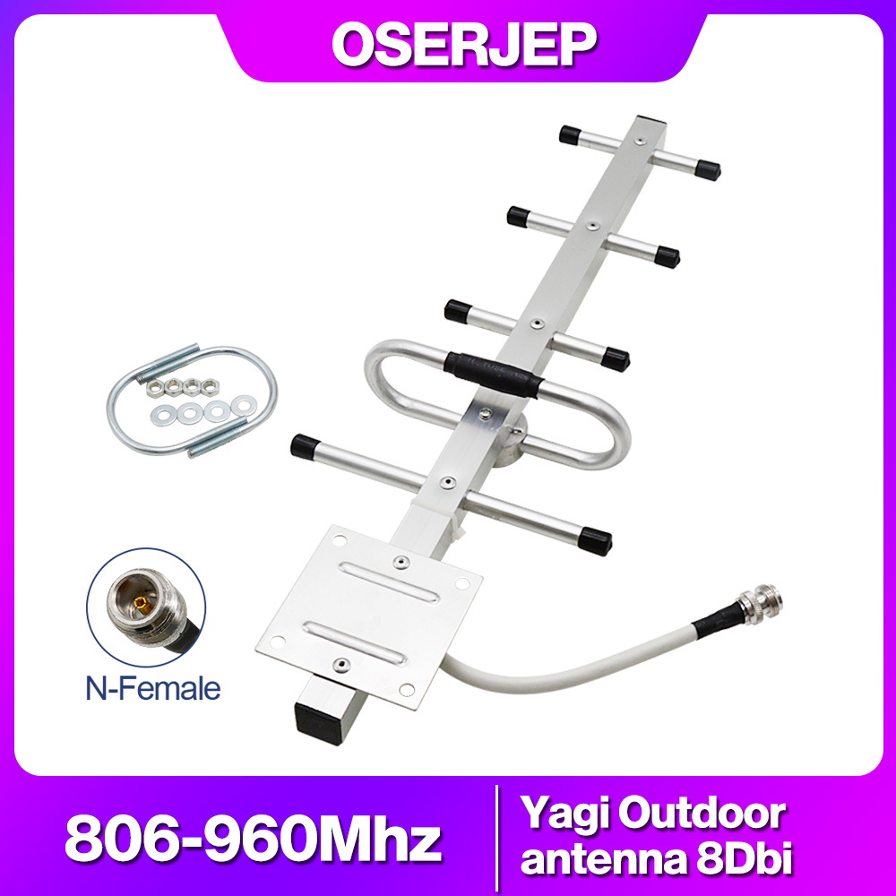 Yagi-Antenne 900 MHz 2 g GSM externe 8 dBi Richtantenne für den Außenbereich 806–960 MHz N-Buchse-Antenne für Repeater-Booster-Verstärker