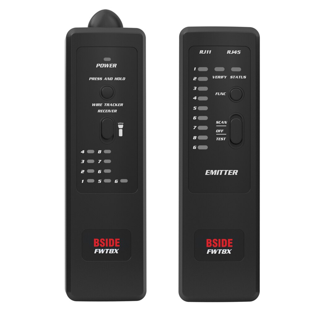 Bside fwt 8x ethernet lan-netwerkkabeltester, draaddetector,  rj11 rj45 telefoon, telefoon, elektrische stroomonderbrekerzoekers