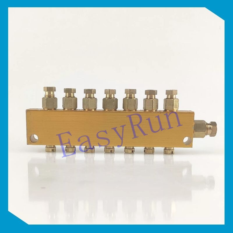 Details about Brass 7 Way Adjustable Lube Oil Grease Distributor Valve Manifold Block Centra