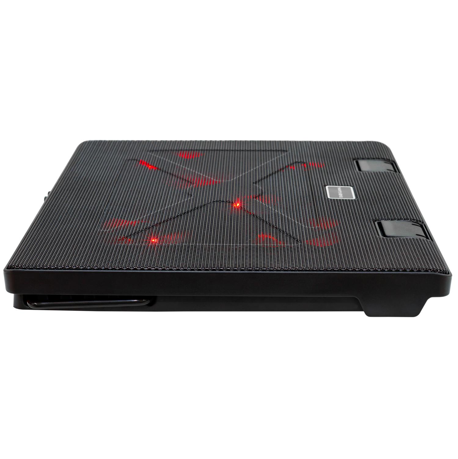 Mars Gaming MNBC2, Base Refrigeradora para PC, hasta 17.3", Refrigerador Portatil 5 ventiladores, LED roja, 2 x USB2.0