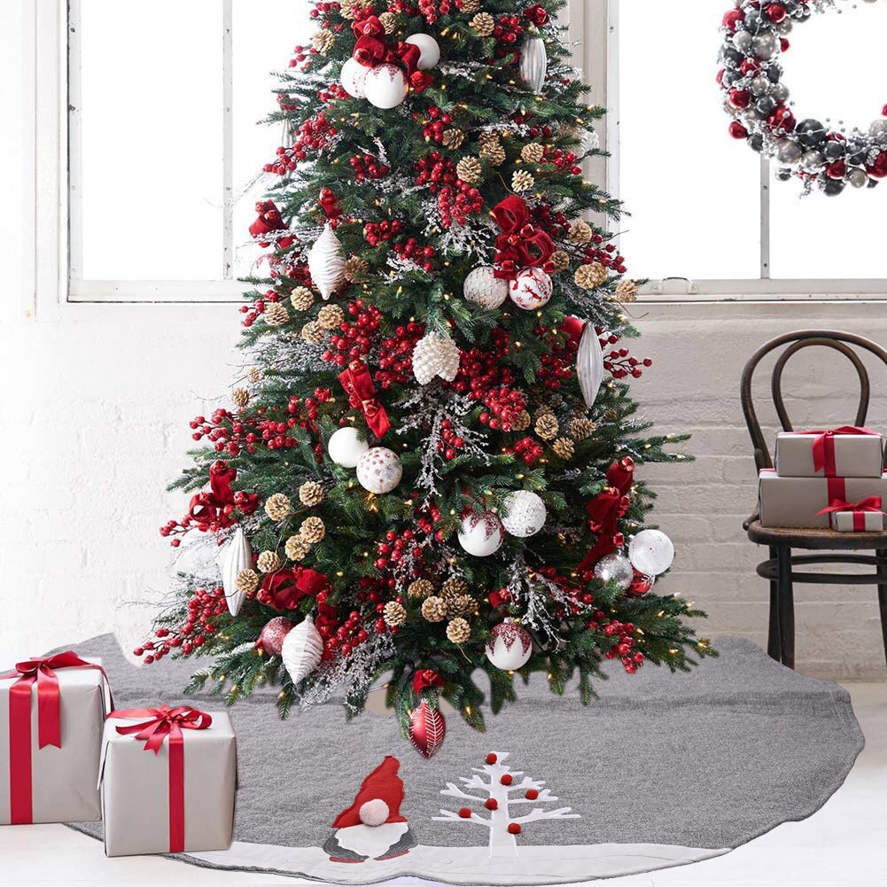 Faceless Pop Kerst Decoratie Boom Rok Jute Grijs Boom Rok Creatieve Kerstboom Decoratie Levert Boom Rok