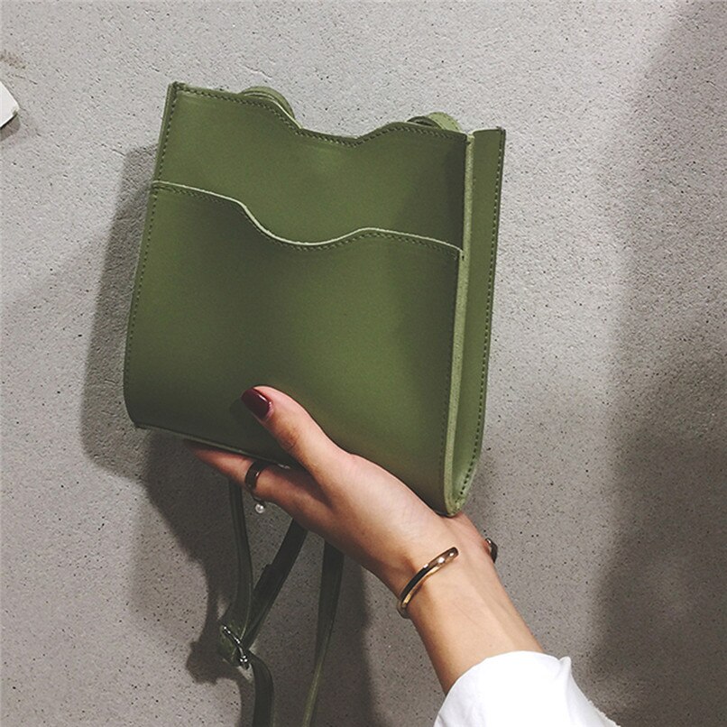 Simple Handbag Women's Bag Luxury Ladies Cross Body Bag Messenger Bags PU Leather Small Shoulder Bag #20: Green