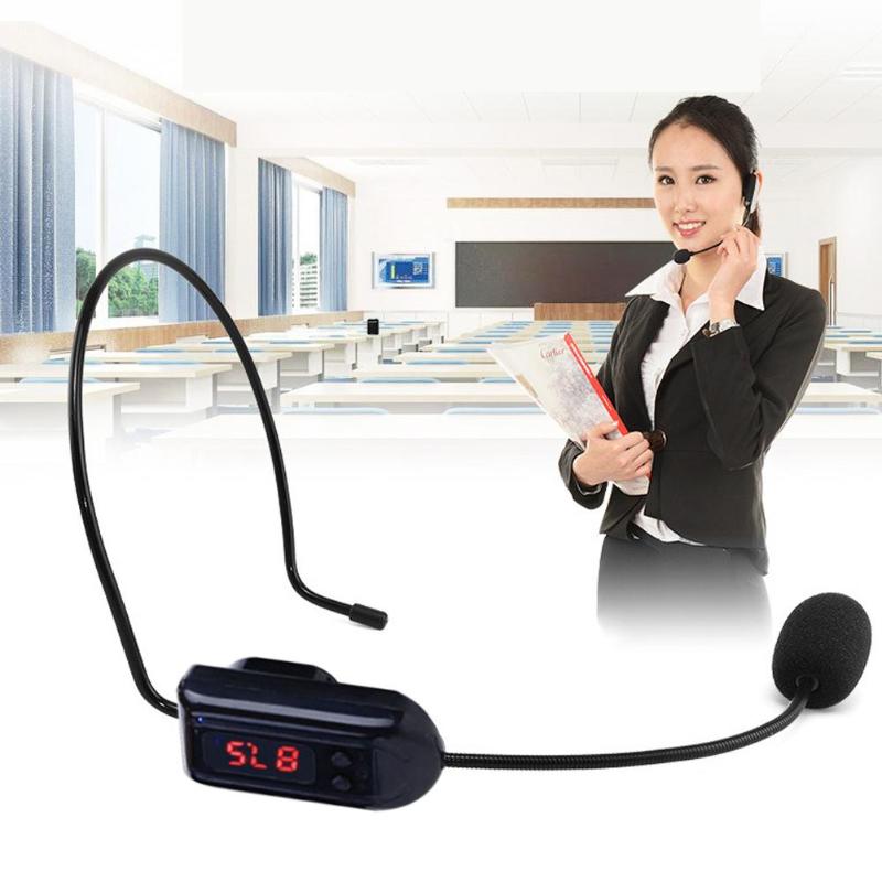 Draagbare Radio FM Draadloze Headset Microfoon Handsfree Megafoon Mic voor Teaching Tour Guide Sales Lezingen Vergaderingen