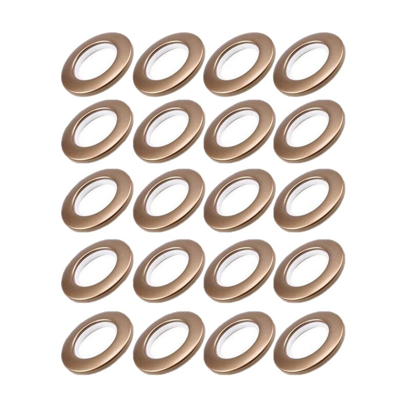 50 Pack Curtain Grommet, Inner Diameter 4m Curtain Eyelet Rings Nanoscale Low Noise Roman Ring (Coffee)