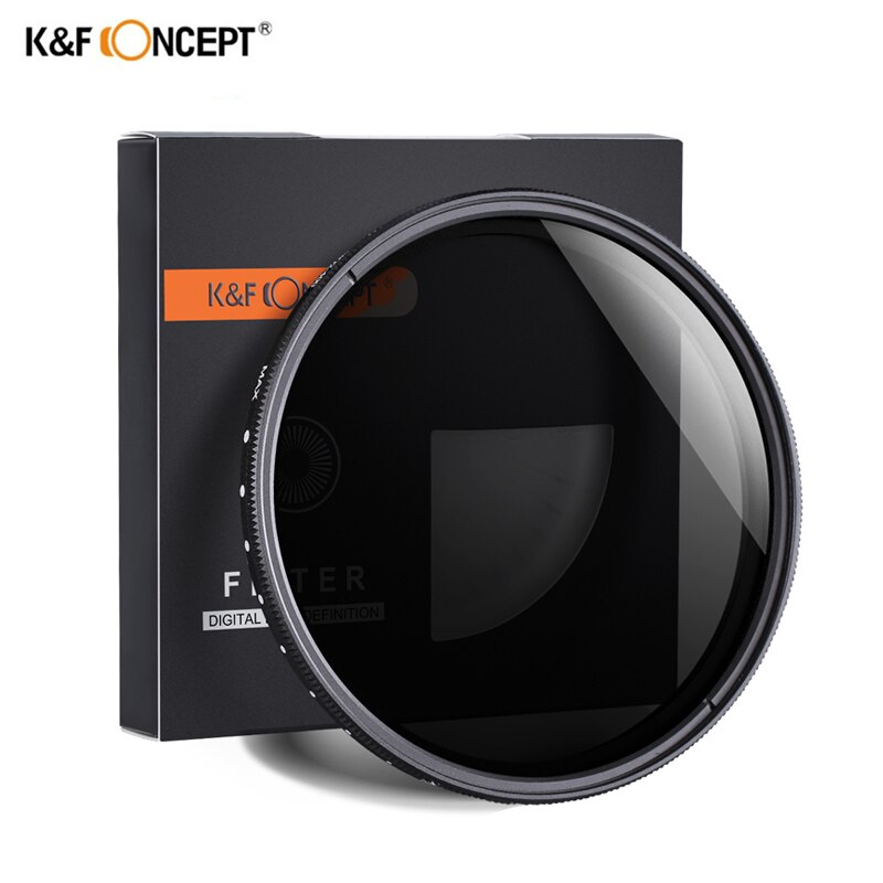 K &amp; f concept filtro nd para lentes, 52mm 55mm 58mm 62mm 67mm 72mm 77mm., filtro ajustável/variável de lente, nd2 a nd400, densidade neutra.