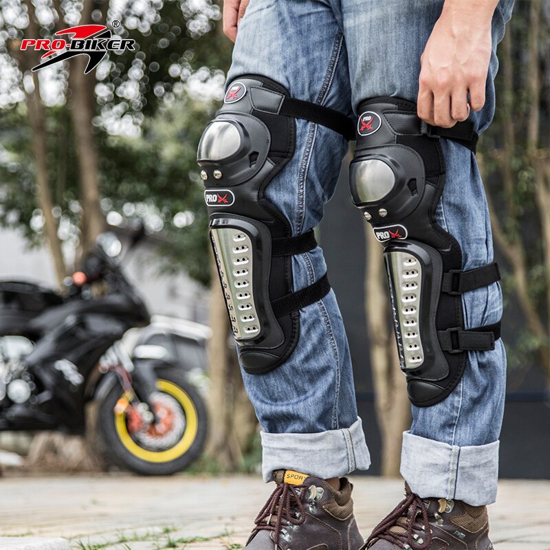 Riding Tribe Outdoor Racing Stainless Steel Motorcycle Protective Knee Pad Elbow Pad Motocross Protect Guards Lightweight HX-P15