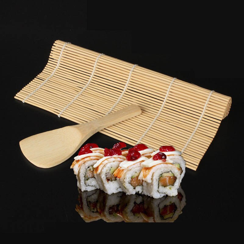Herramientas para hacer Sushi, cuchara de Sushi, enrollable estera de bambú, rodillo de arroz Onigiri, rollo de pollo, utensilios de cocina, fabricante de mano, 1 Uds.