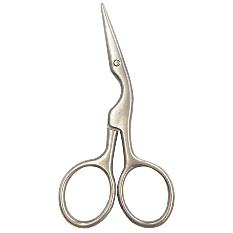 Stainless Steel Mini Portable Curved Mustache Nose Ear Hair Remover Scissor Trimmer Safety Tips: Default Title