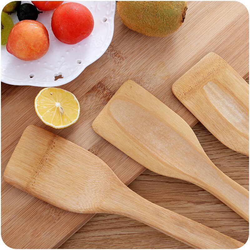 Spatule de cuisine en bambou, en bois de bambou, santé naturelle, support de cuillère, ustensiles de cuisine, pelle Wok, 2/1 pièces