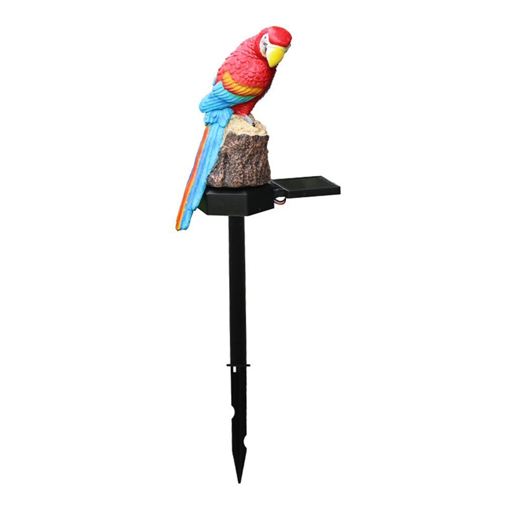 1Pcs Novelty Solar Tuinverlichting Uil Ornament Solar Lamp Outdoor Led Licht Spaarlamp Draagbare Nachtlampje Tuin decor: random Parrot