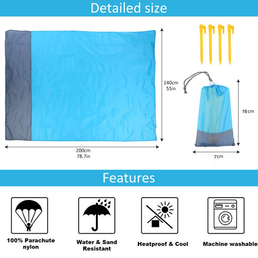 Waterproof Beach Mat Outdoors Portable Lightweight Foldable Picnic Blanket Camping Ground Mat TentsCamping Mattress