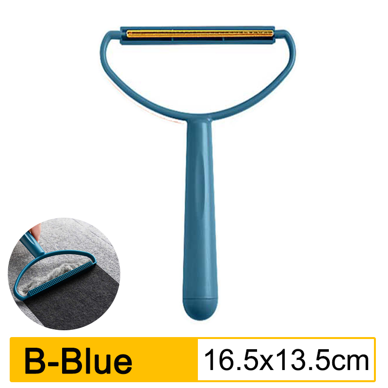2-IN-1 Double-sided Lint Remover Handle Shaver Brushes for Clothes Carpet Sweater Pet Fur Hair Catcher Scrapers Cleaning Tools: black