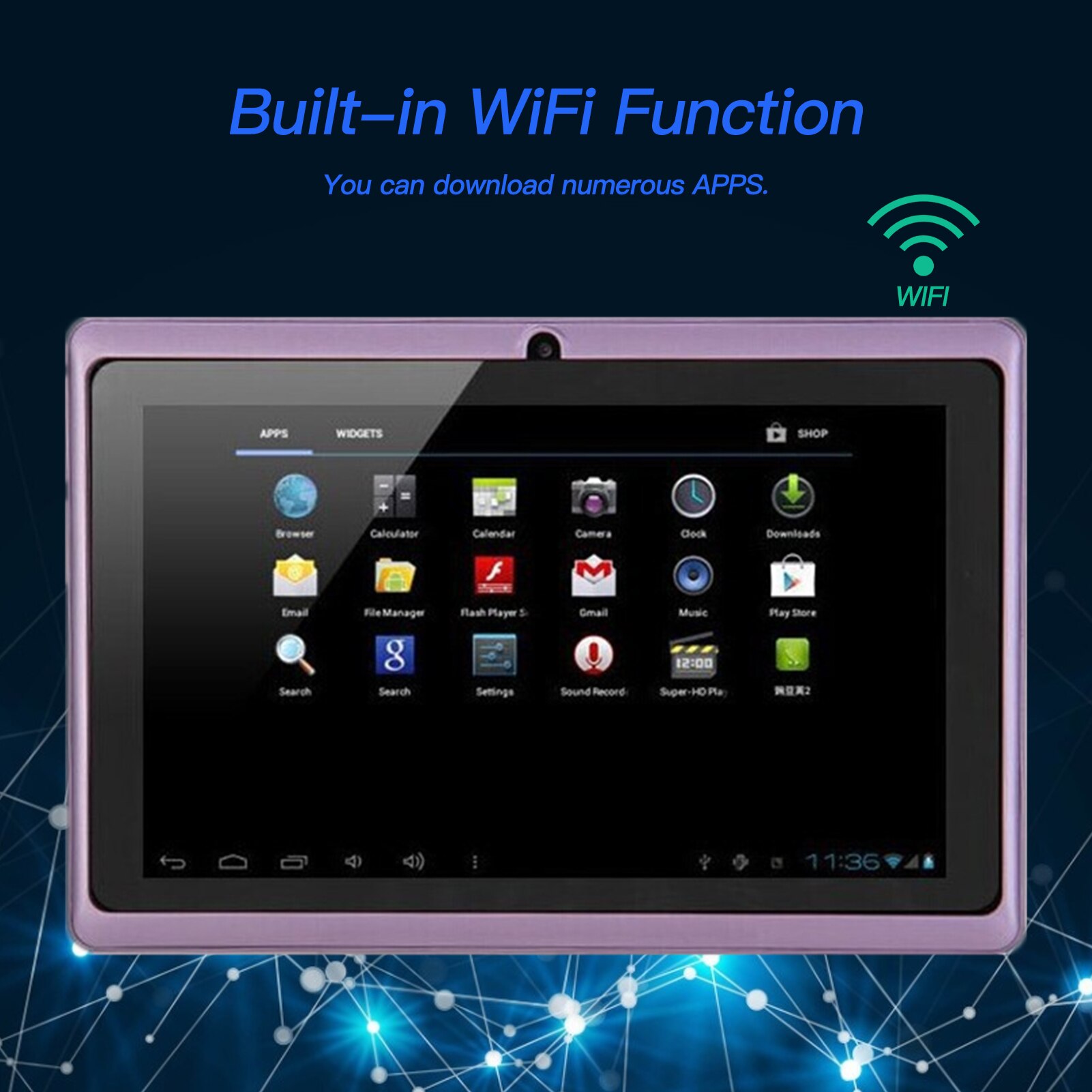 7 Inch Q8 Tablet Android Quad-core Processor 8G WiFi Version Dual Camera Entertainment Machine for Children Students Adults