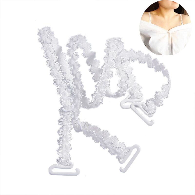 1 paire soutien-gorge décontracté bretelles Invisible évidé dentelle fleur Double bretelles antidérapant roman soutien-gorge bandoulière
