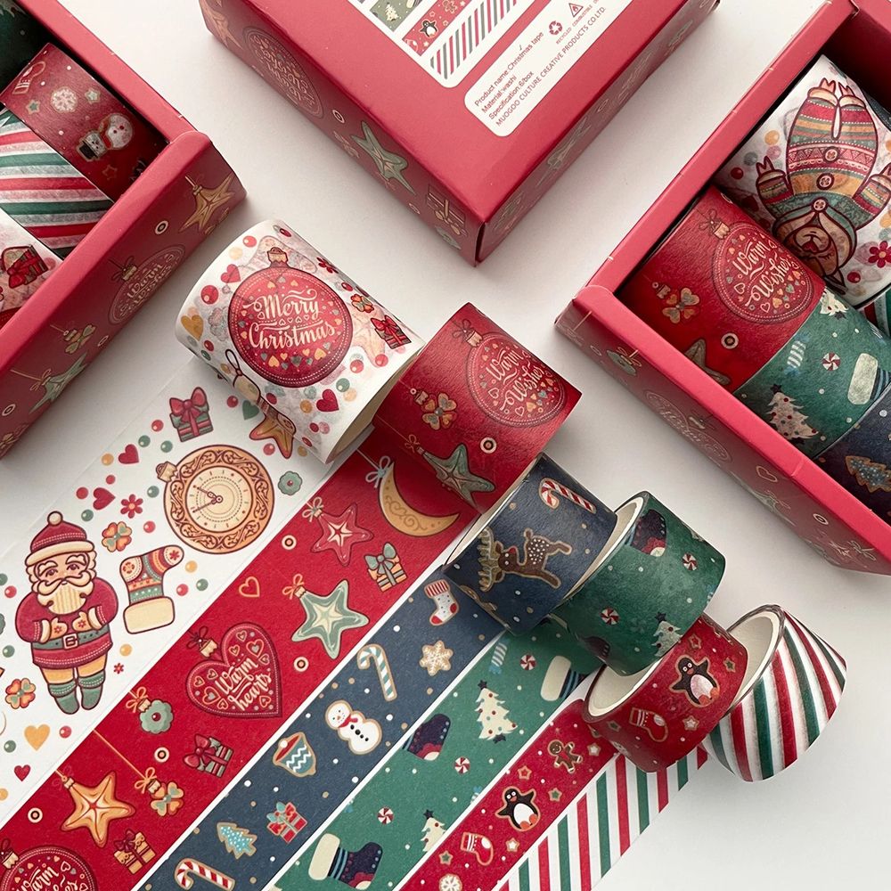 Handbook Decor Scrapbooking Sticker Office Supplies Decorative Tape Masking Tape Christmas Tape Set Adhesive Tape