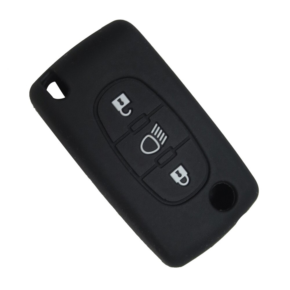OkeyTech silicone car key cover case For Citroen C2 C3 C4 C5 Picasso Xsara C6 C8 for peugeot Remote 3 button flip key auto shell