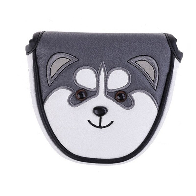 Golf Driver Head Cover Universal Cartoon Animal Fairway Woods PU Leather Golf Putter Headcovers Soft Golf Cover: Black