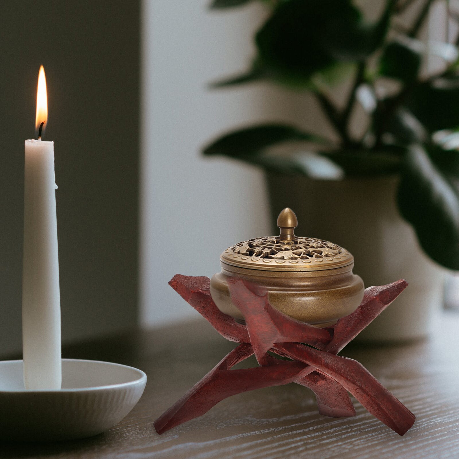 Trépied en bois Naturel Trépied Présentoir Trépied Présentoir Serpent Forme Trépied pour le Magasin