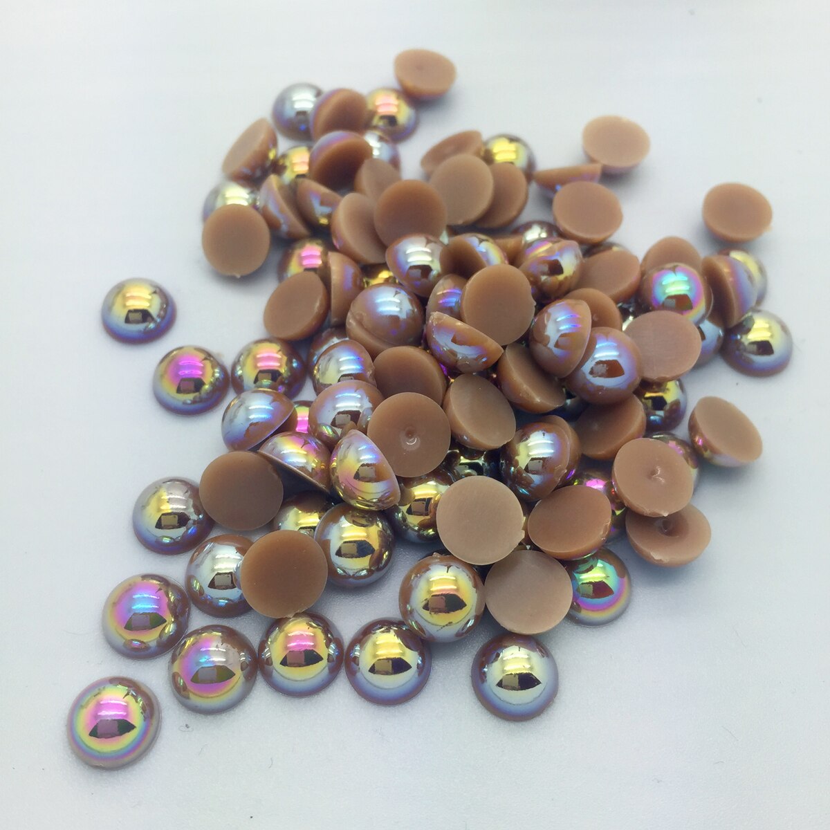 4mm/400pcs DIY Half Round Pearl Bead Flat Back Scrapbook For Craft Pick Colors: 14