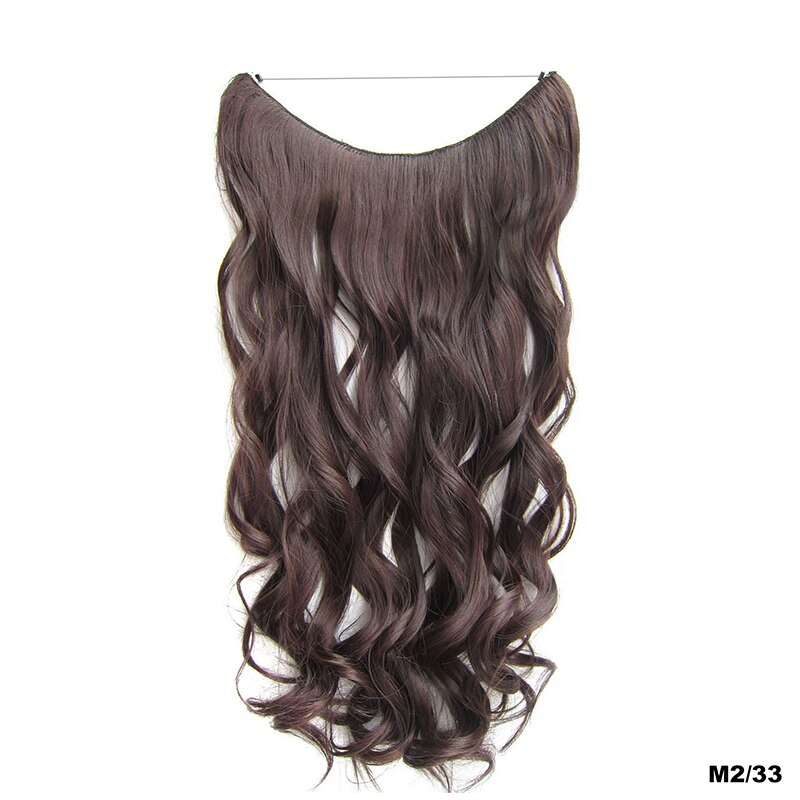 Similler-extensiones de cabello sintético para mujer, hilo Invisible de 24 pulgadas, sin Clips, rizado largo, línea de pescado secreta, 100g: M2 33