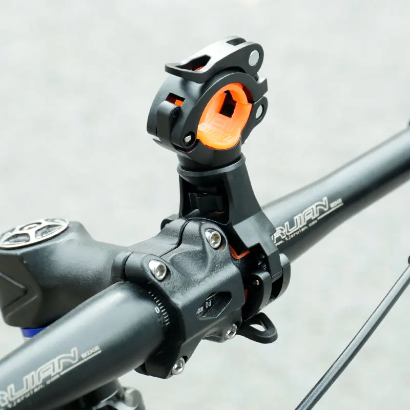 Deemount 360 ° Rotation Kippen Einstellbar Fahrrad Lampe Taschenlampe Stand Halterung Universal Radfahren Clip Clamp LED Taschenlampe Halter