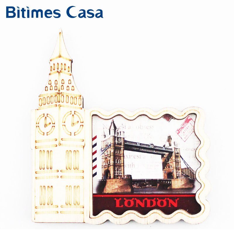 6pcs UK Scenic 3D Refrigerator Fridge Magnets MDF British Museum Oxford Greenwich Travel Souvenir Home Decor