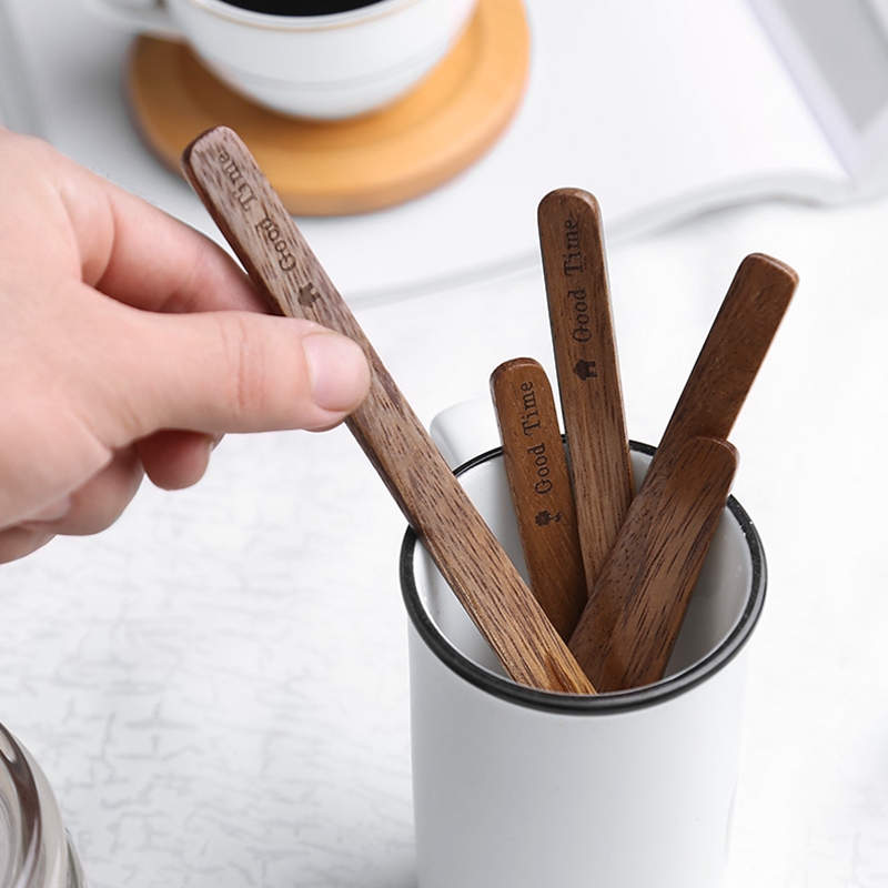 3Pcs/Lot Wooden Handmade Stirring Stick Acacia TeaPot Coffee Stirring Sticks Wood Stirrer Beverage Mixing Stirring Tool Rod