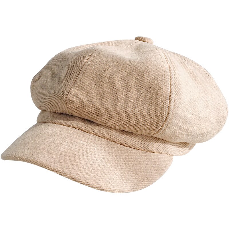 Gorro octogonal de algodón de otoño, gorros de boina para mujer, gorras estilo vendedor de periódicos lisas, boinas de estilo británico para mantenerse para mujer