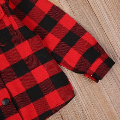 Baby Jongens Meisjes Shirts Button-Down T-shirt Denim Romper Peuter Lange Mouwen Plaid Top 0-7T