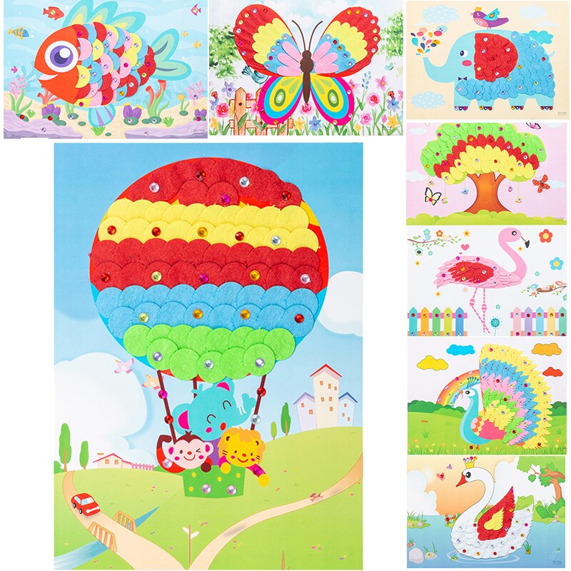 2 pz/lotto adesivi stereoscopici 3D pasta fatta a mano scuola materna creatività Non tessuta cervello gioco apprendimento educazione artigianato giocattoli: Default Title