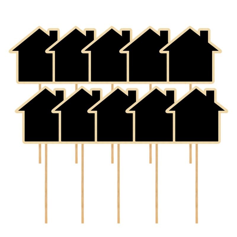 Wedding Party Message Small Wood Board Blackboard Shop Window Decoration Display Board DIY Props 10PCS: 2B