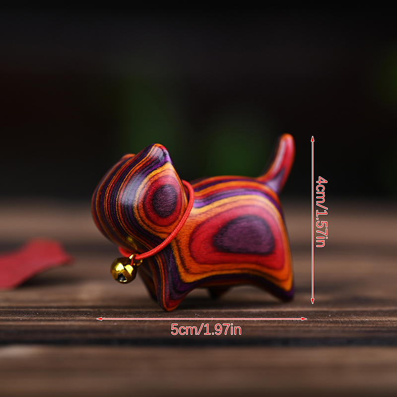 Adornos de madera de colores para gatos, accesorios de escritorio para oficina, esculturas de madera de arcoíris, esculturas de gatos, decoración del hogar, , recuerdos