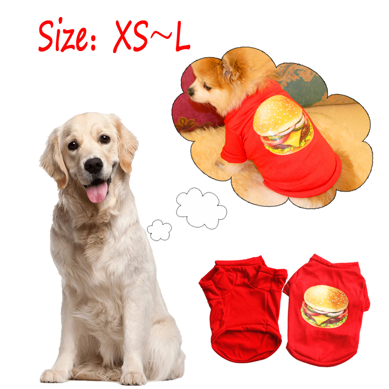 nueva primavera y verano Camiseta de algodón para perro mascota estilo hamburguesa teddy bomei guest.