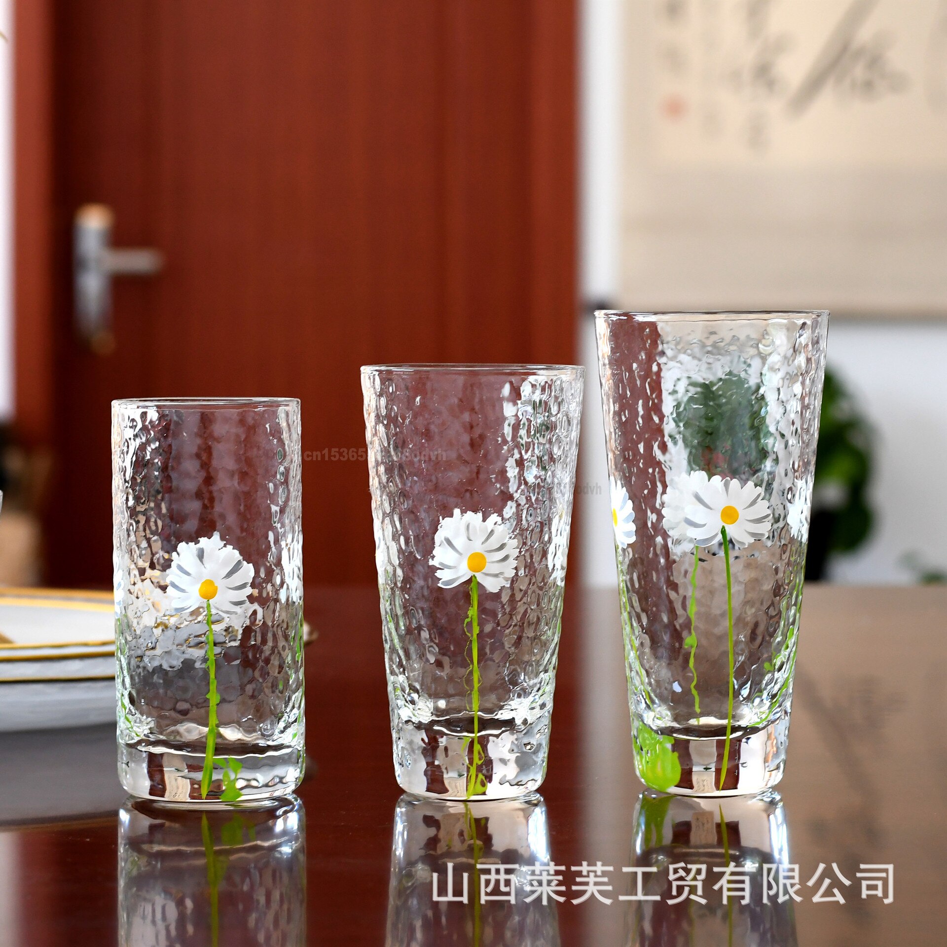 Glazen Beker Kleine Daisy Gehamerd Crystal Cup Huishoudelijke Hittebestendige Transparant Glas Fruit Drink Bier Whiskey Bril