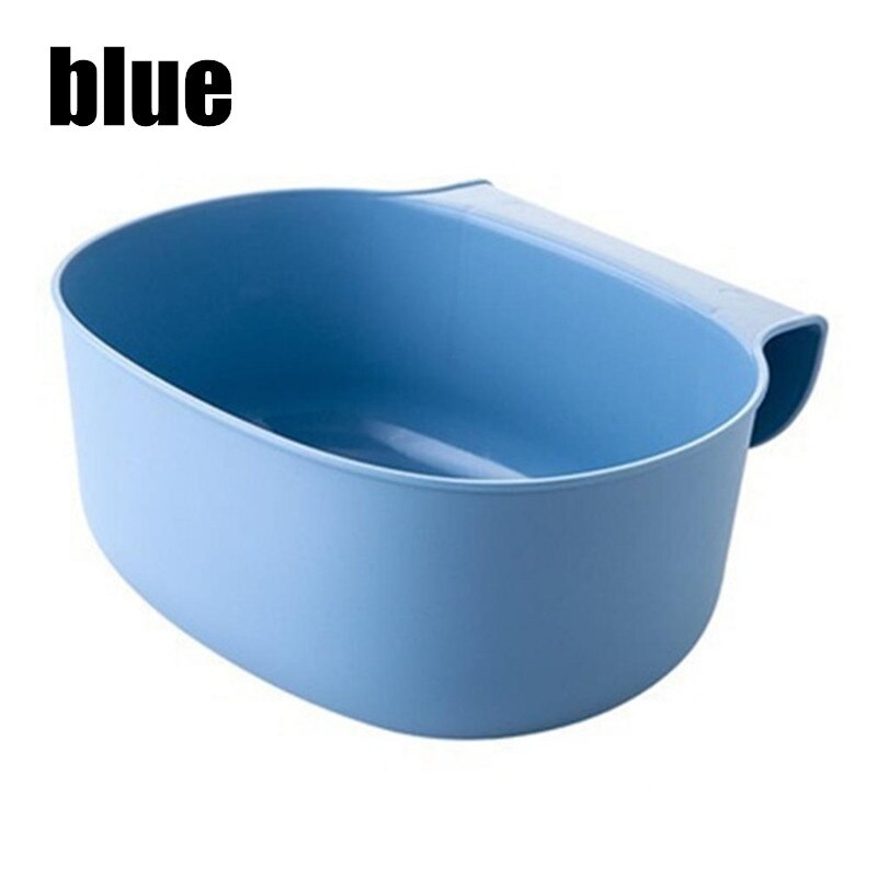 Kitchen Cabinet Hanging Garbage Waste Bin Can Trash Barrel Storage Rubbish Container: Blue