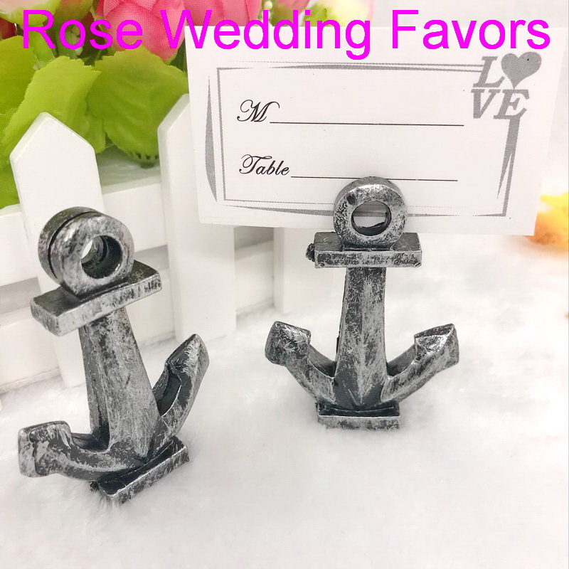 (50pcs/Lot+Beach Themed Wedding Table Decorations Nautical Anchor Place Card/Photo Holder