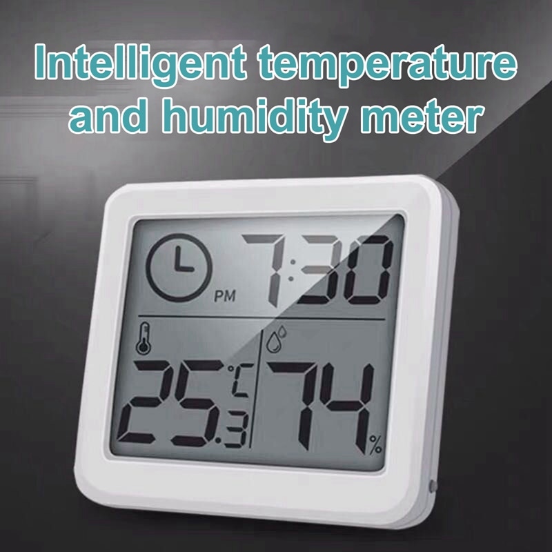 Wielofunkcyjny termometr higrometr automatyczny elektroniczny wskaźnik temperatury i wilgotności zegar duży ekran LCD