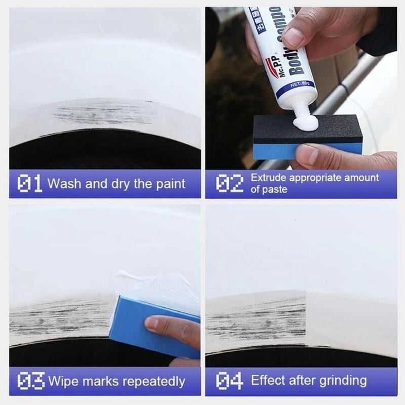 Car Body Compound Wax Car Scratch Remover Kit Car Paint Paint Body Paste Repair Wax Auto Sponge Set Polishing Car Scratch K8K0