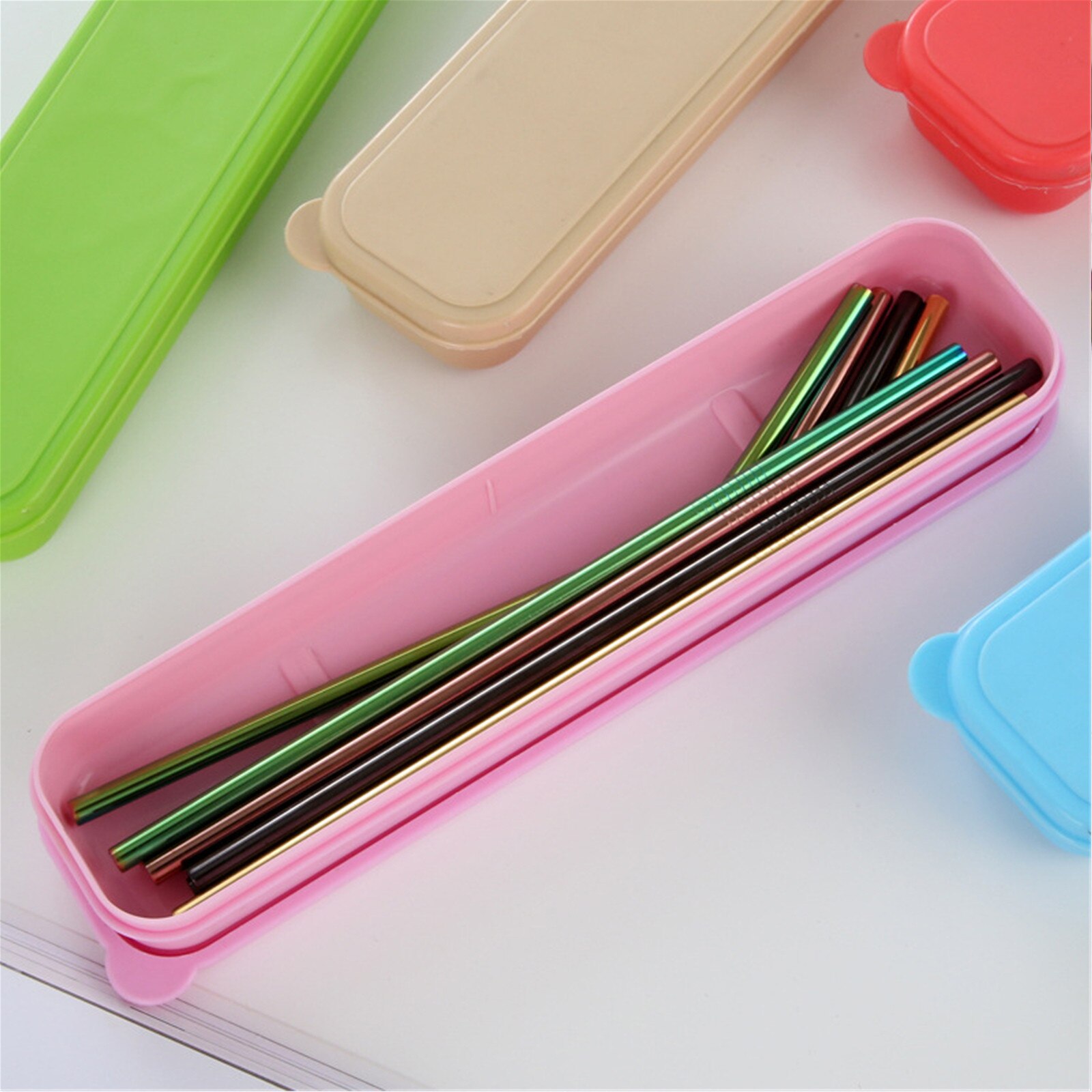 House Reusable Stainless Steel Straws Metal Straight Bent Drinking Straws with Cleaner Brush Reusable Straw Party Bar Accessorie