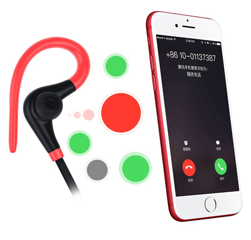 5,0 Mini auricular deportivo inalámbrico Bluetooth llamada con manos libres auriculares estéreo con micrófono auriculares deportivos con gancho para la oreja para IPhone Android