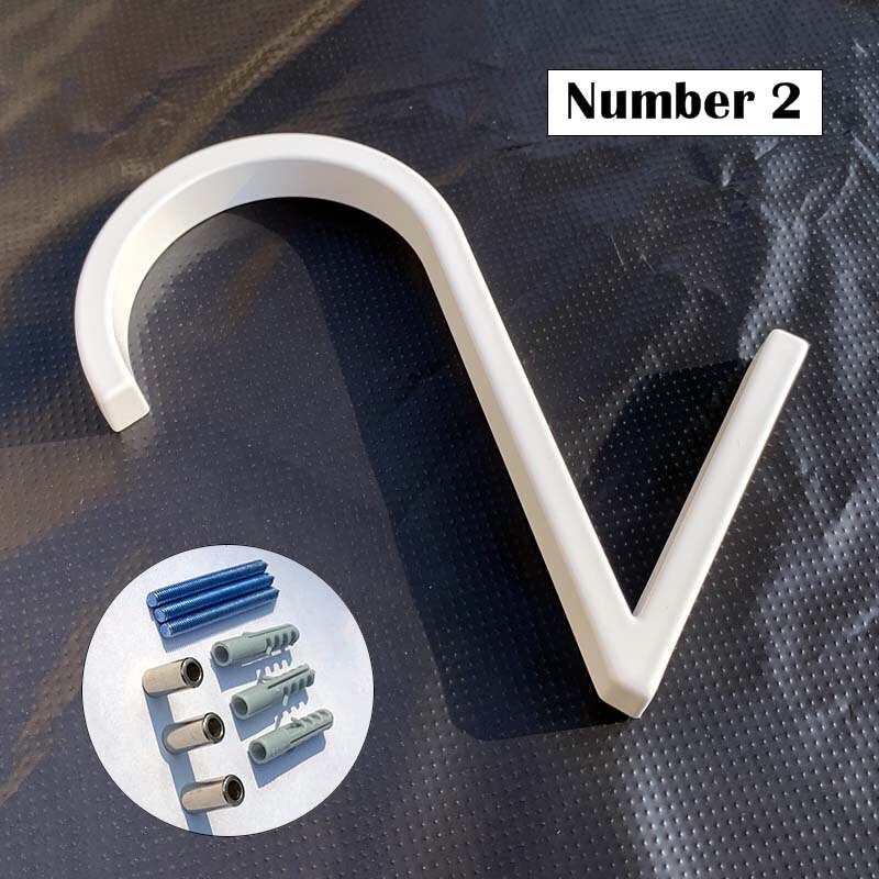 125mm White Floating House Numbers Doorplate Letters Metal Address Sign Plate Outdoor Street Door Plaque Number For Home Mailbox: Number 2