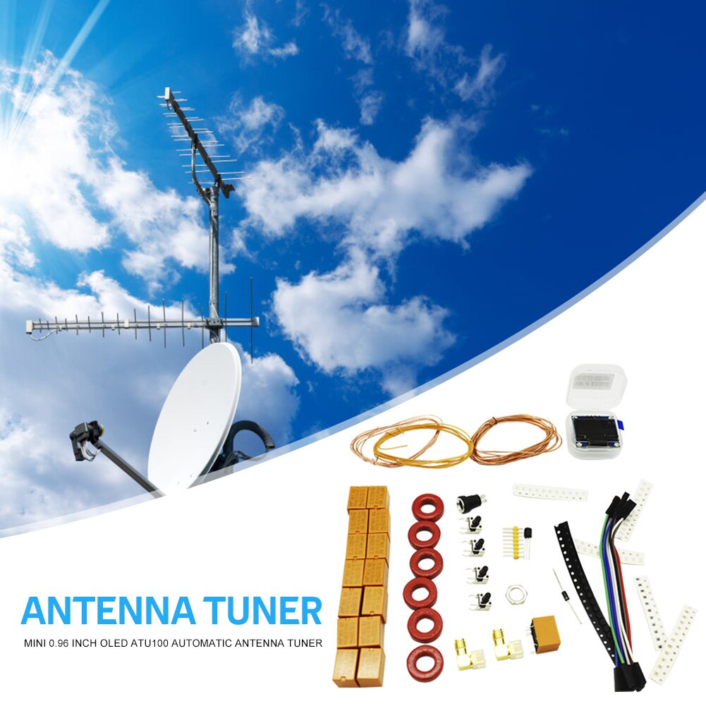 ATU-100 Tuner d'antenne automatique 1.8-50MHz par N7DDC 7x7 + 0.96 pouce OLED écran programmé/SMD/puce récepteur de Signal soudé