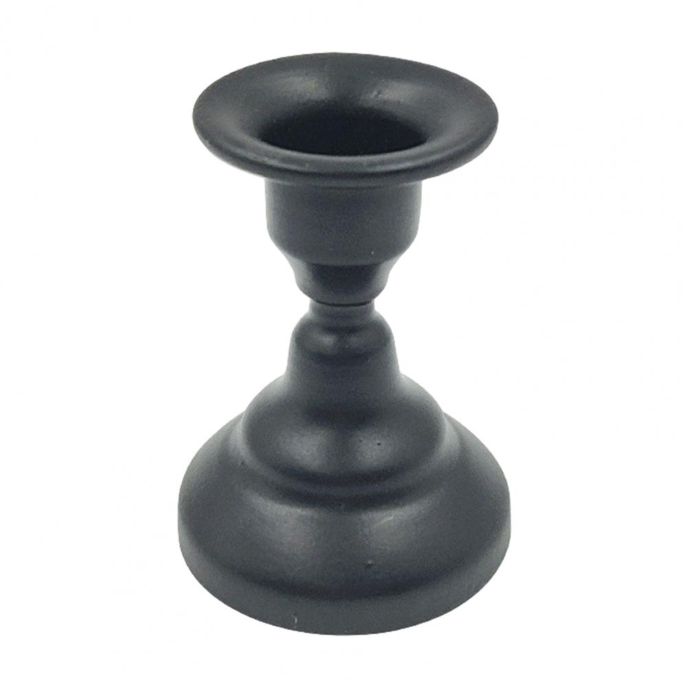 Bougeoir Base aspect rétro décoratif fer bougie présentoir Table à manger bougeoir ornement: Black