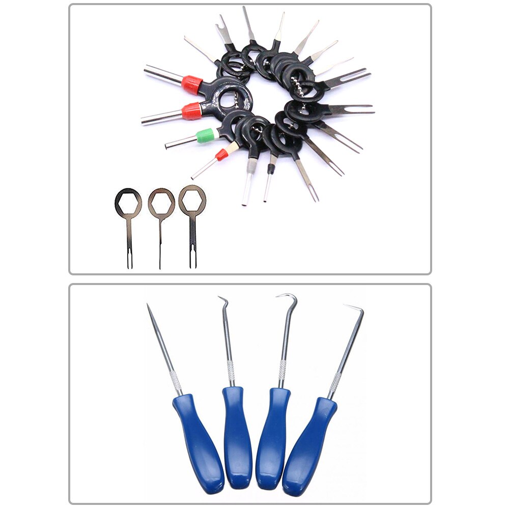 21pcs/set Car Terminal Removal Electrical Wiring Crimp Connector Pin Extractor Kit Automobiles Terminal Repair Hand Tools