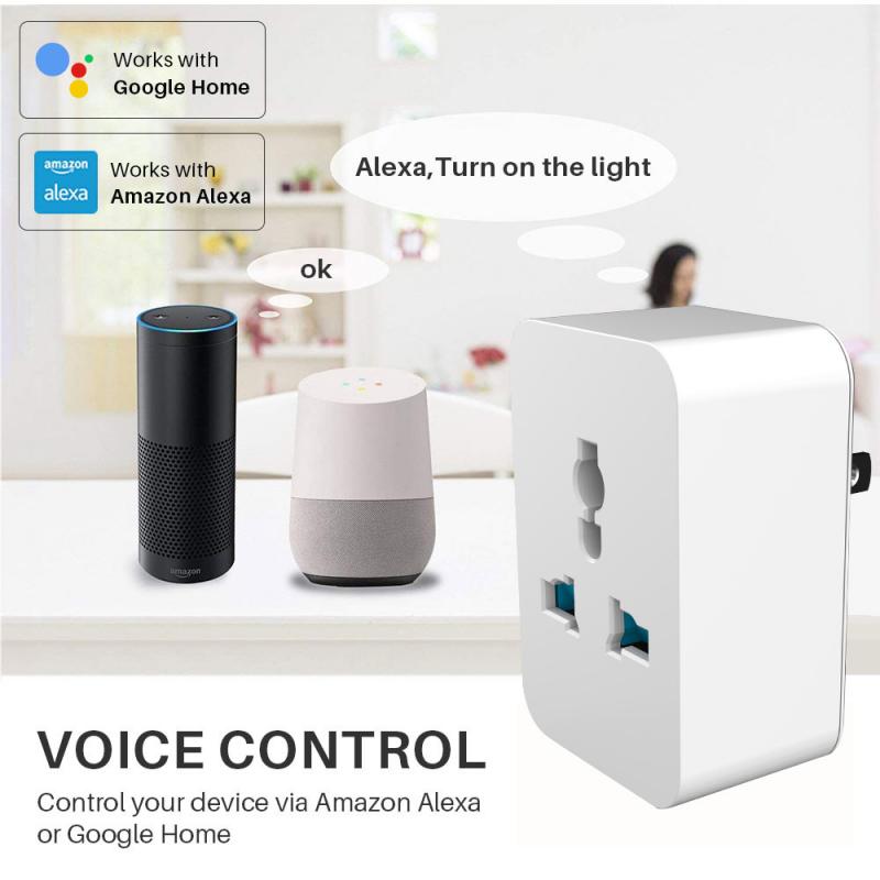 Universal Wifi Bluetooth Smart Plug 10A 15A Conversion Switch Socket Remote Voice Control Power Outlet Panel For Google Home