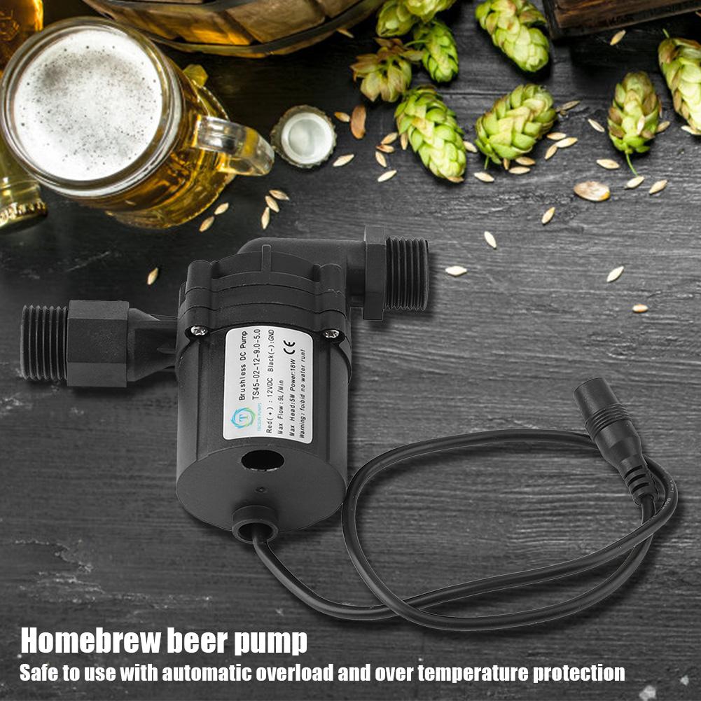 Brewing Fluid Brushless Wine Making Transfer Water Circulation DC 12V Shaft Beer Pump Electric Durable Home Breweries 18W: B