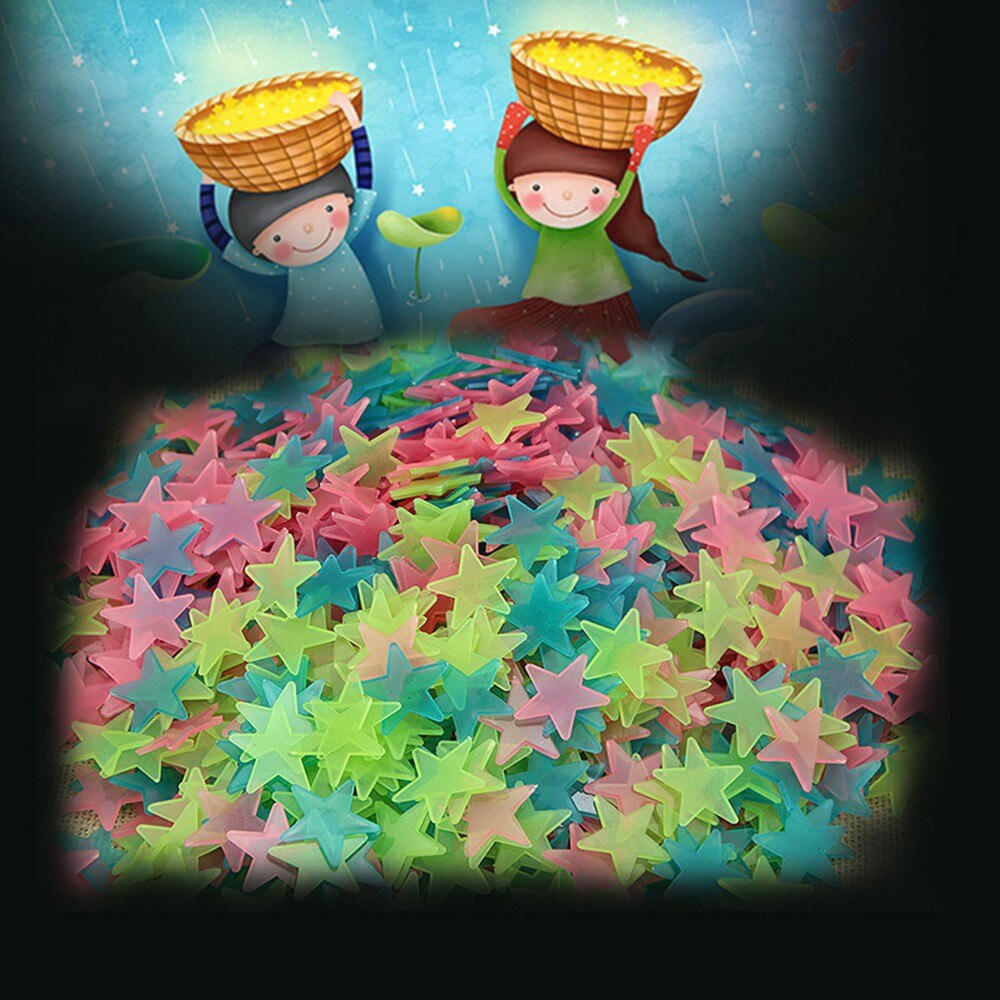 Pegatinas fluorescentes para habitación de niños, pegatinas de estrellas que brillan en la oscuridad, pegatinas luminosas para pared de color, 30 unidades