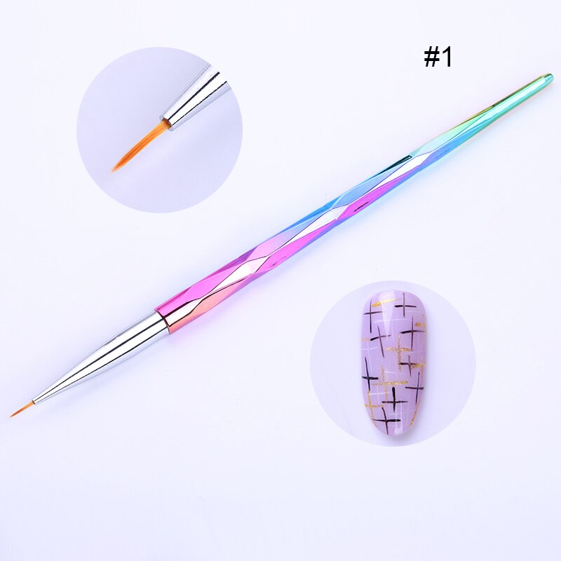 Liner penseel tekenen uv gel pen schilderen bloemen nagels diy lijn penseel auroras nagel plastic handvat nagelgereedschap nagelkunst accessoires: 01
