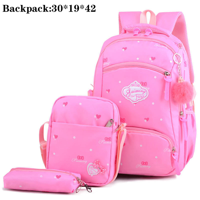 Hohe Quatily Art Schule Taschen 3 stücke Gedruckt Schule Rucksäcke Für Mädchen Teenager Schul Wasserdichte Buch Tasche freundlicher Bagpack: Rosa