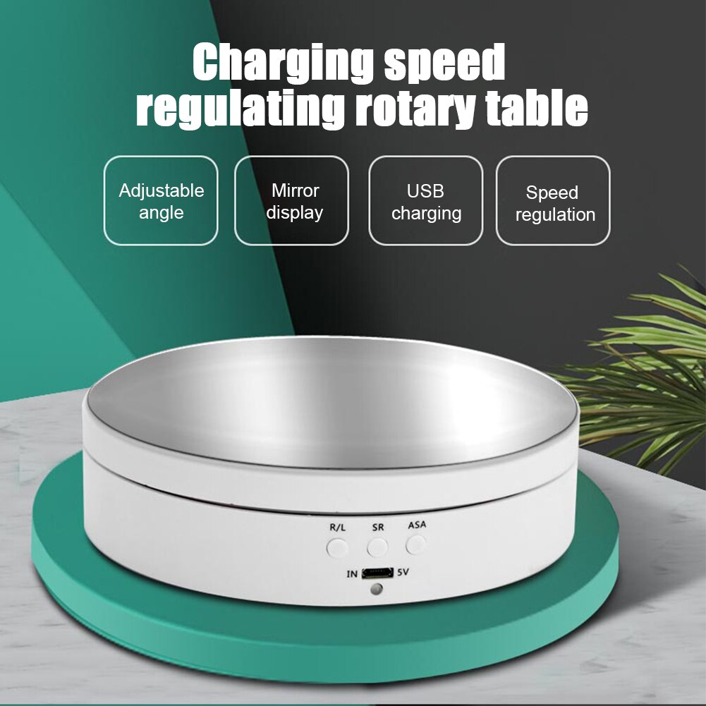 Motorized Rotating Display Stand Turntable 360 Degree Automatic Revolving Platform for Photography 3 Speeds Electric Rotating